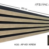 AP-K51 Krem Akustik Tavan Duvar Lambiri 25 cm