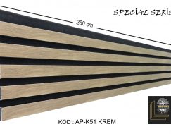 AP-K51 Krem Akustik Tavan Duvar Lambiri 25 cm