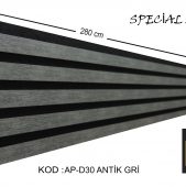 AP-D30 Antik Gri Akustik Tavan Duvar Lambiri 25 cm