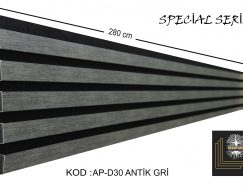 AP-D30 Antik Gri Akustik Tavan Duvar Lambiri 25 cm