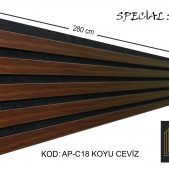 Ap-C18 Koyu Ceviz Akustik Tavan Duvar Lambiri 25 cm