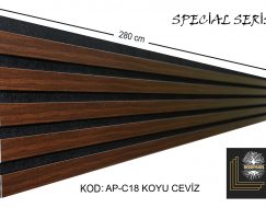 Ap-C18 Koyu Ceviz Akustik Tavan Duvar Lambiri 25 cm